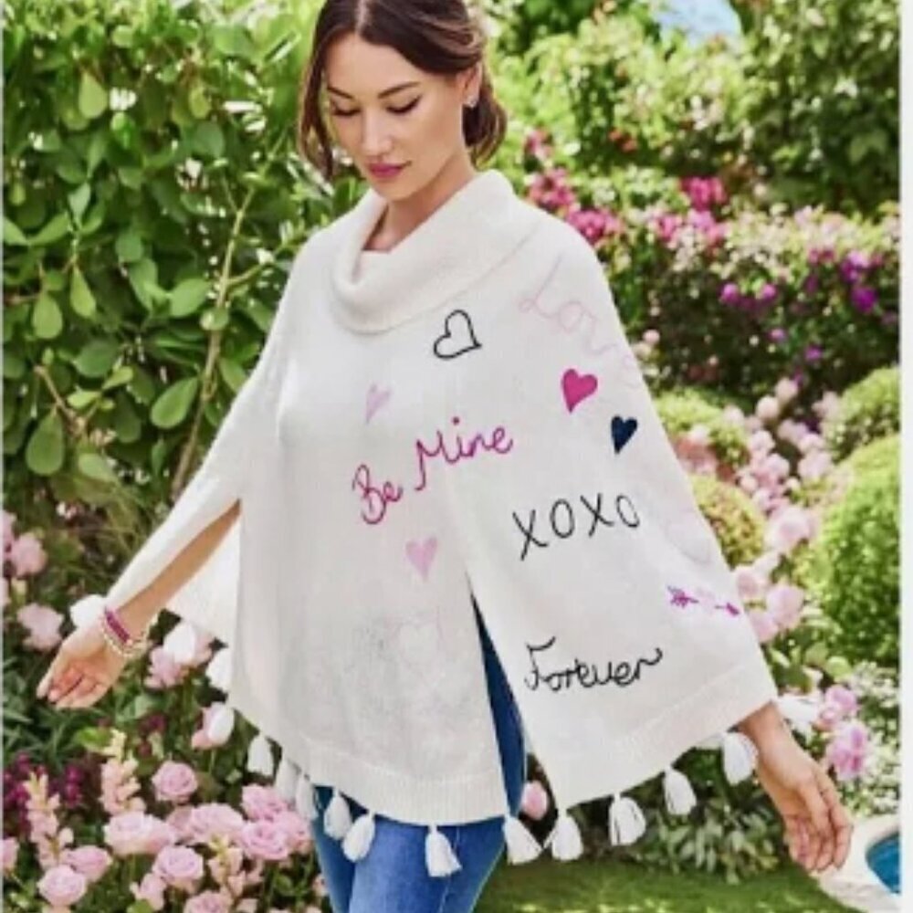 Lilly Pulitzer Kip Wrap Poncho Coconut Love Toss small/medium